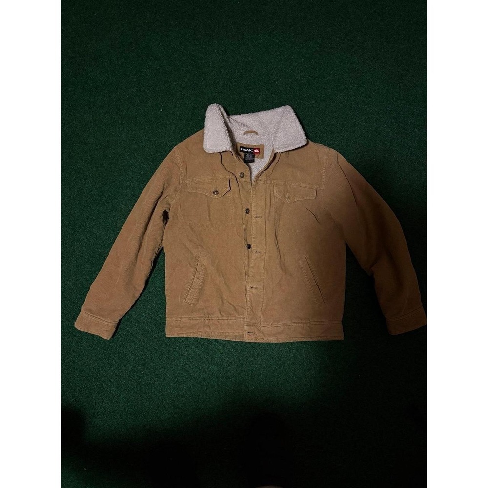 Tony Hawk Sherpa Lined Corduroy Jacket Tan Button Front Men's Large
